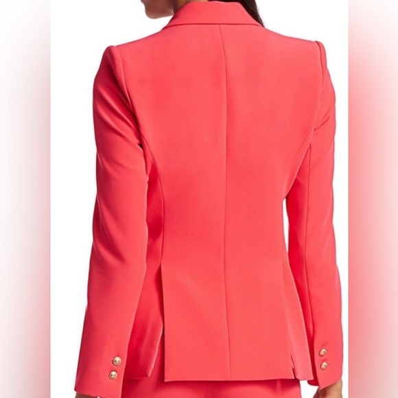 L’Agence Chamberlain Blazer Jacket in Hibiscus Coral Red Size 2 - Picture 3 of 16